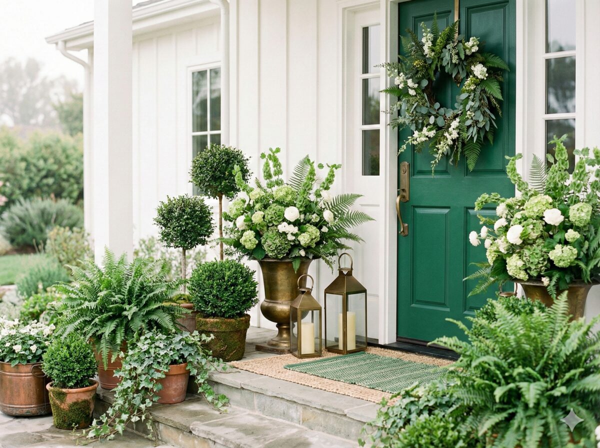 Winter holiday porch
