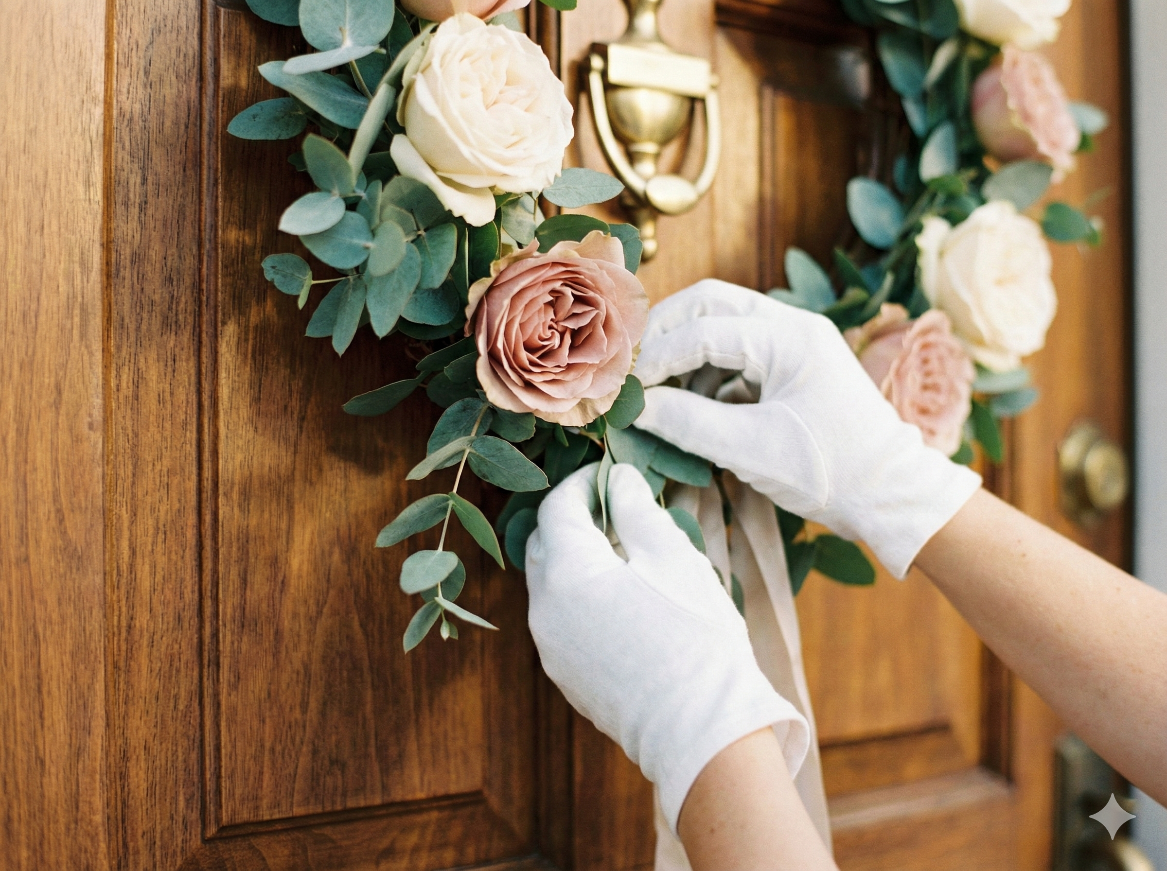 Elegantly styled porch with seasonal decor